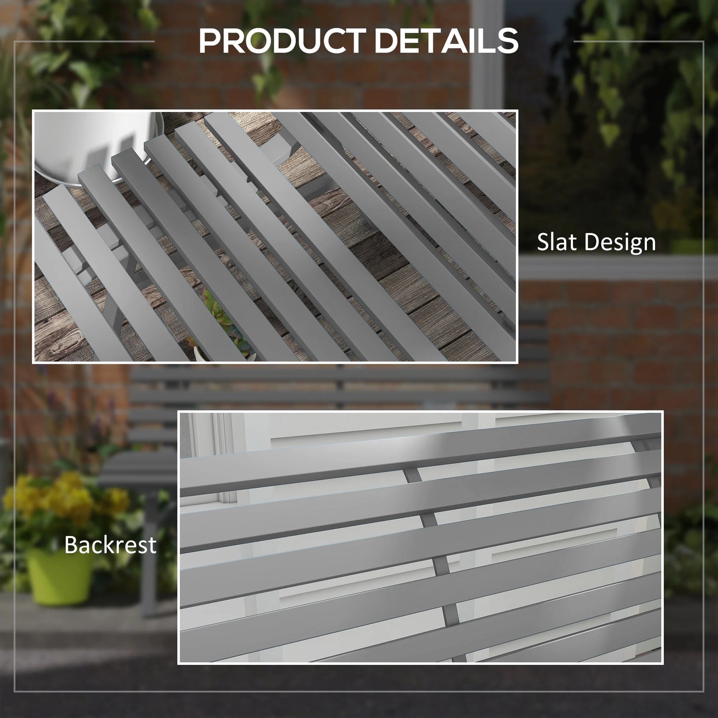 Outdoor Garden Bench (Grey)