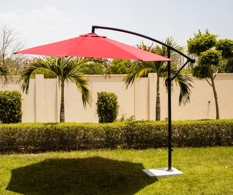 Outdoor Side Pole Patio Umbrella (Red)