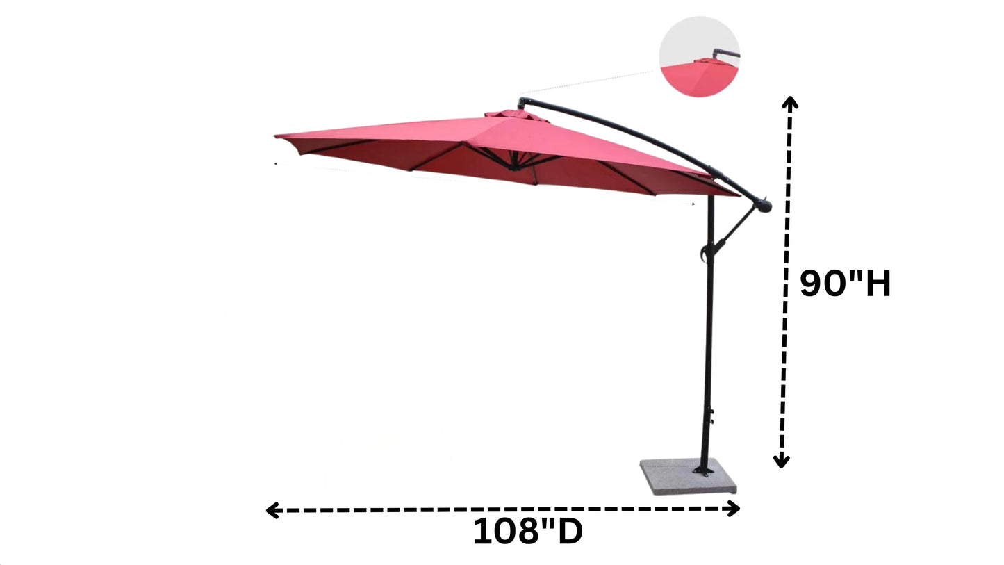 Outdoor Side Pole Patio Umbrella (Red)