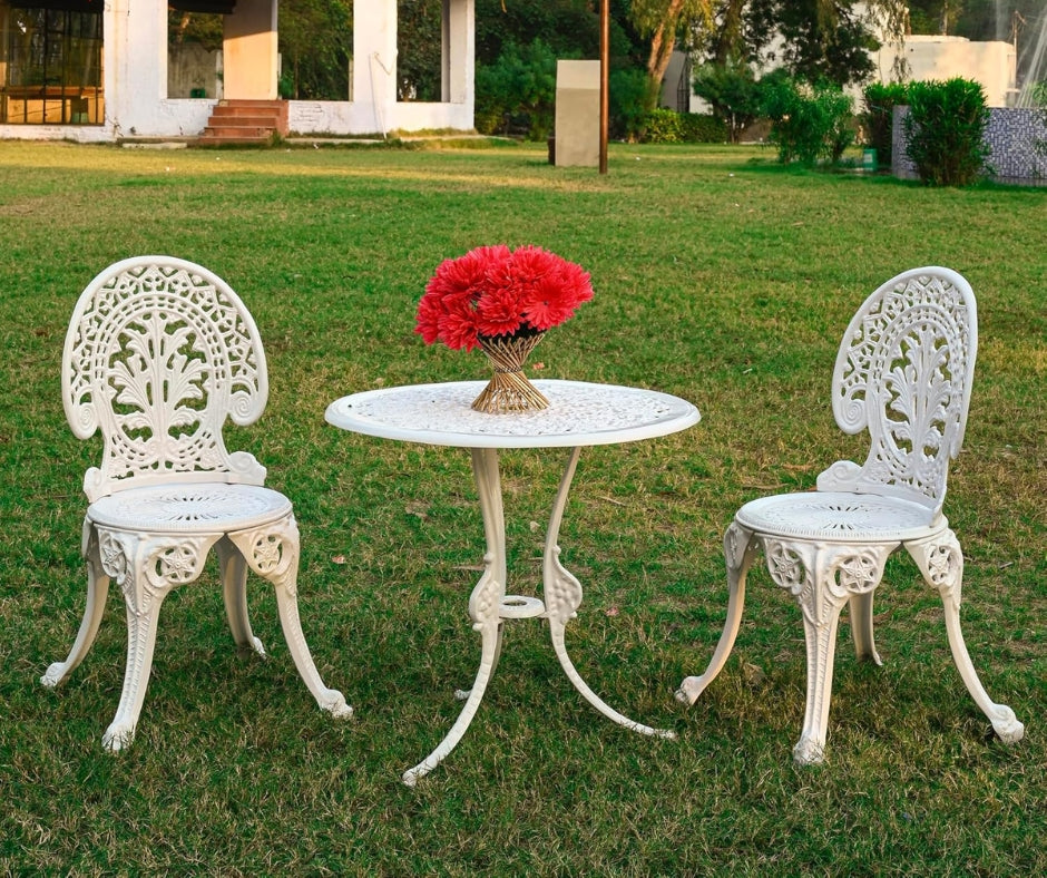 Costway Garden Patio Seating Chair and Table Set (White)