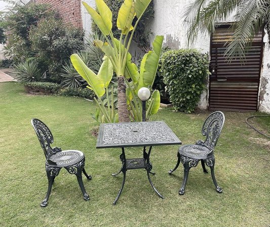 Costway Garden Patio Seating Chair and Table Set (Black)