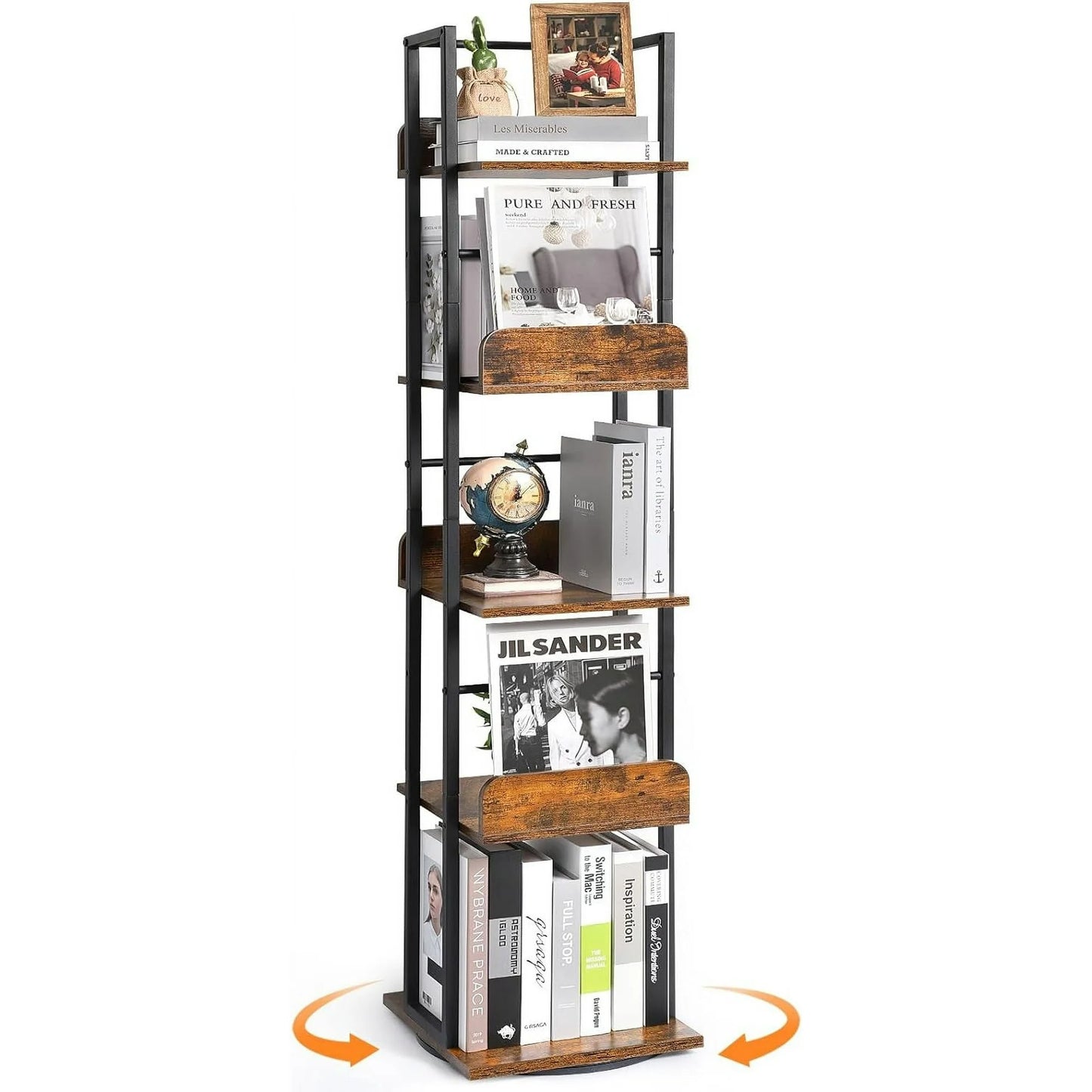 Costway 5-Tier Tall Bookshelf for Corner, Small Bookshelf for Small Spaces