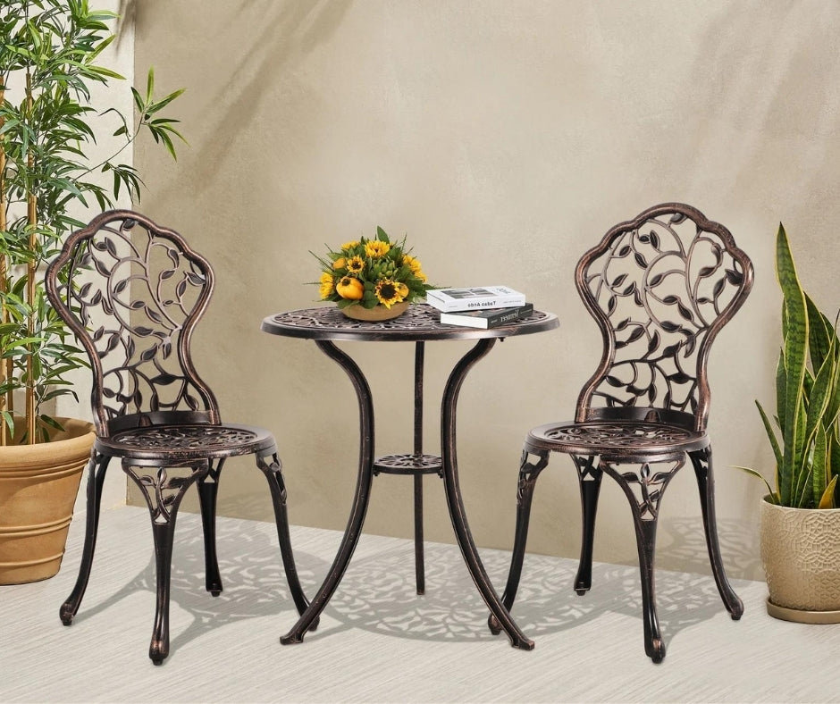 Costway Garden Patio Seating Chair and Table Set (Brown)