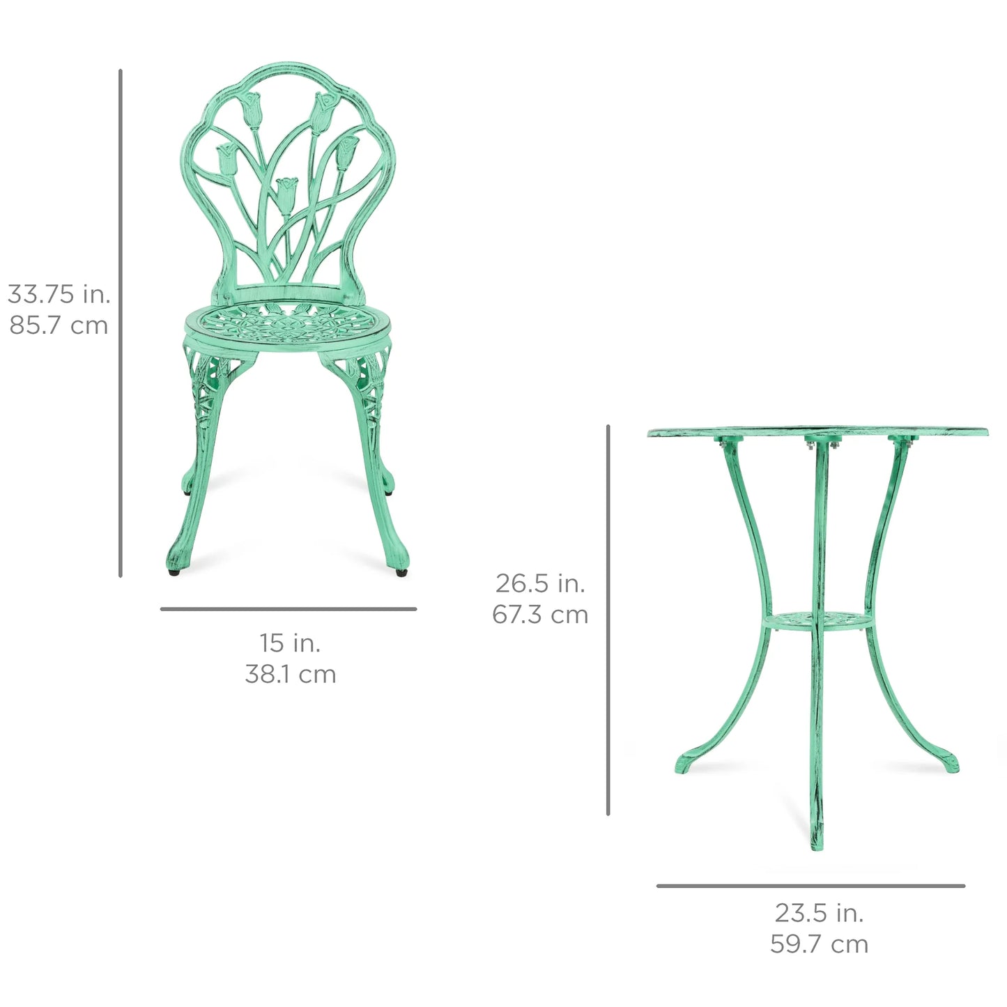 Costway Garden Patio Seating Chair and Table Set (Green)