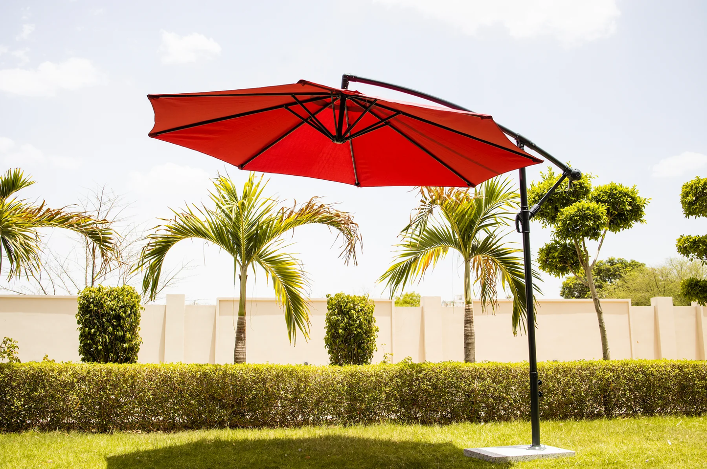 Outdoor Side Pole Patio Umbrella (Red)