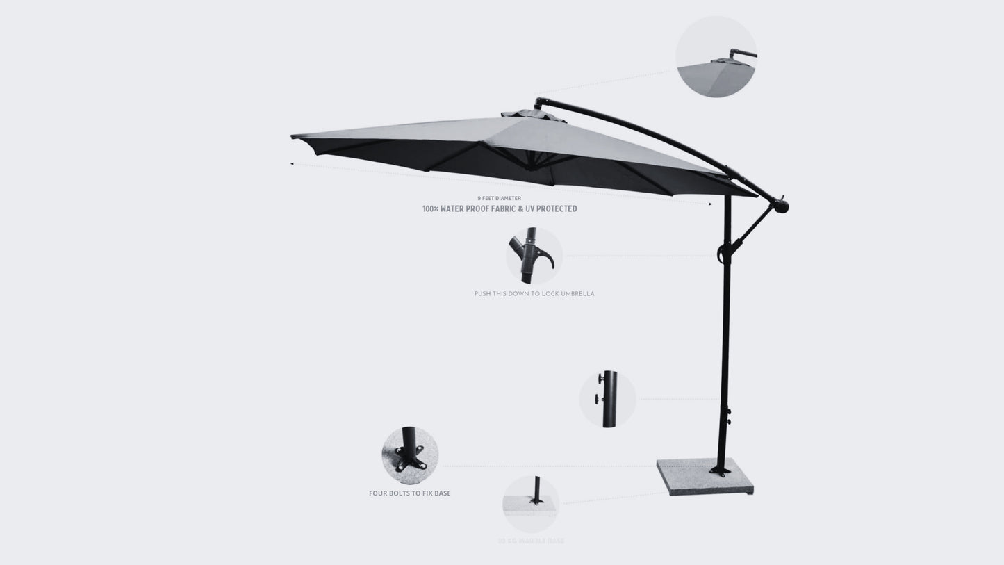 Outdoor Side Pole Patio Umbrella (White)