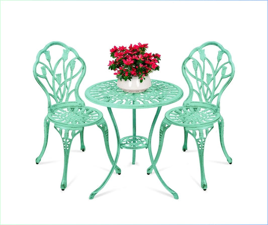 Costway Garden Patio Seating Chair and Table Set (Green)