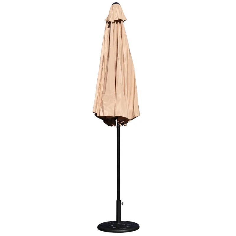 Outdoor Center Pole Patio Umbrella (Beige)