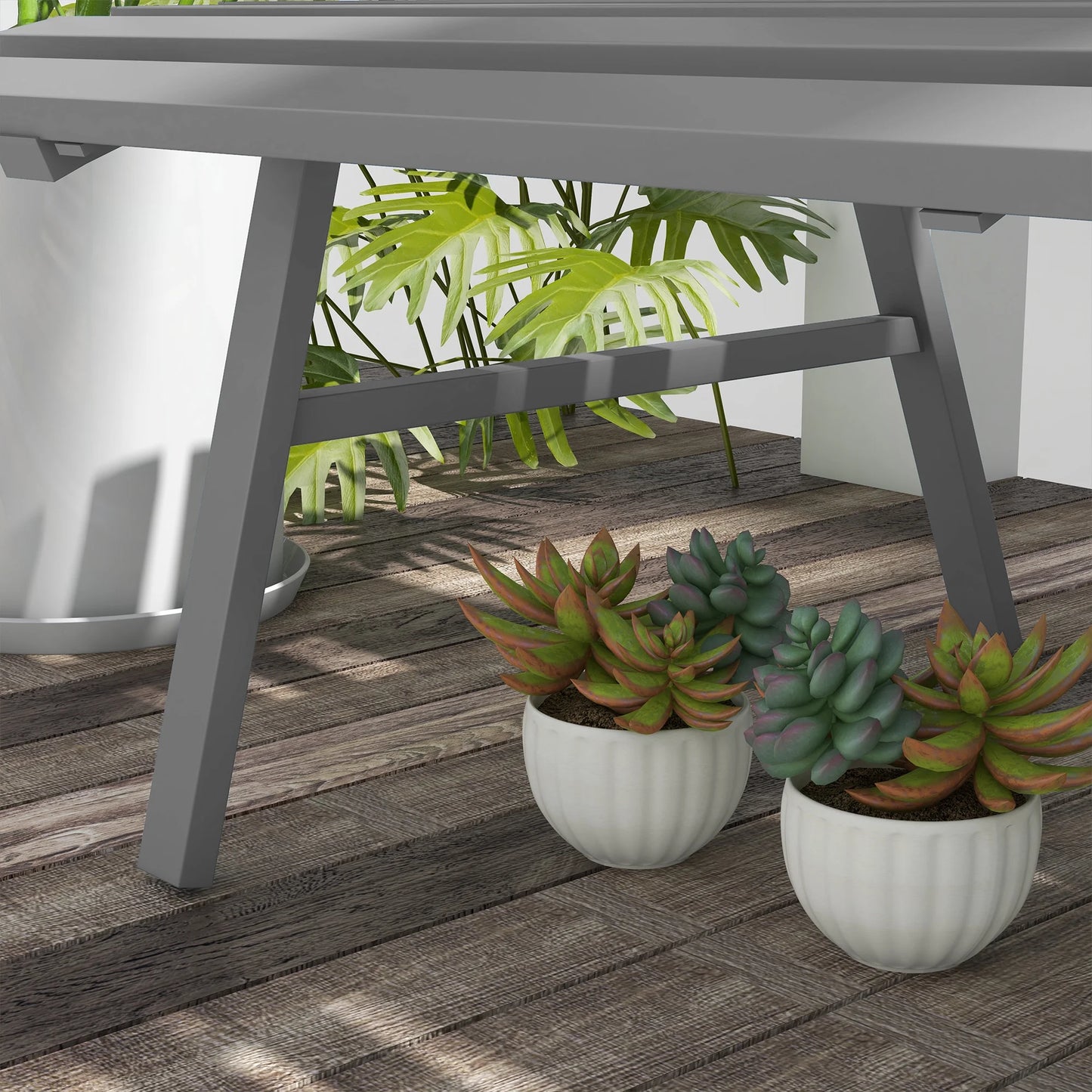 Outdoor Garden Bench (Grey)