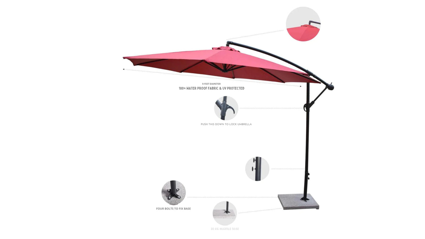 Outdoor Side Pole Patio Umbrella (Red)