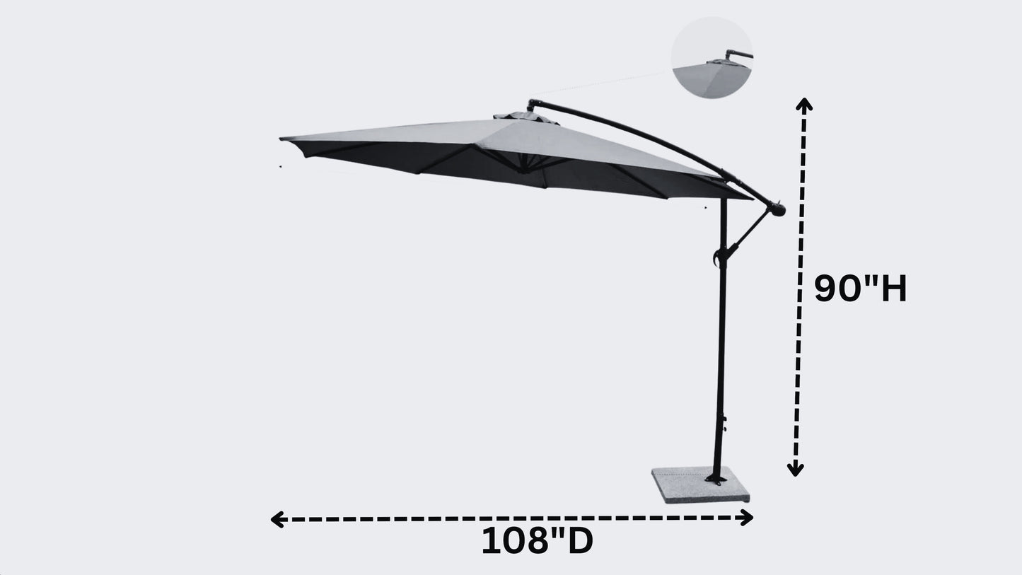 Outdoor Side Pole Patio Umbrella (White)