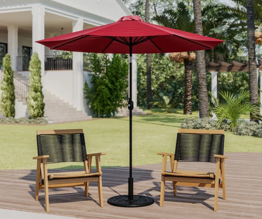 Outdoor Center Pole Patio Umbrella (Red)