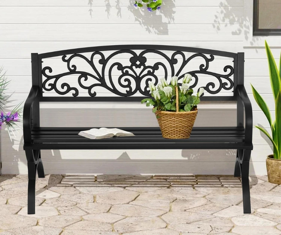 Outdoor Garden Bench (Black)