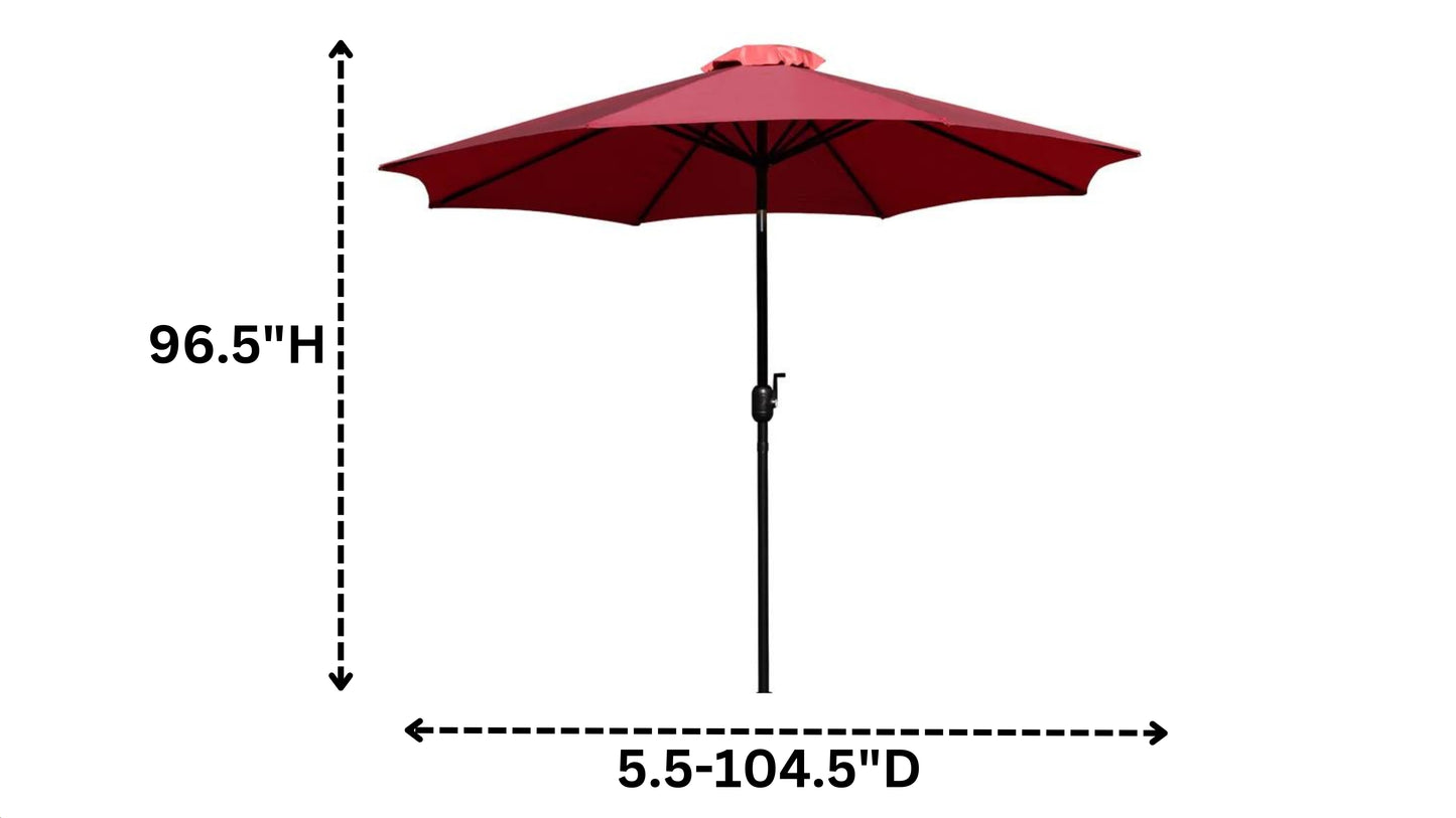 Outdoor Center Pole Patio Umbrella (Red)