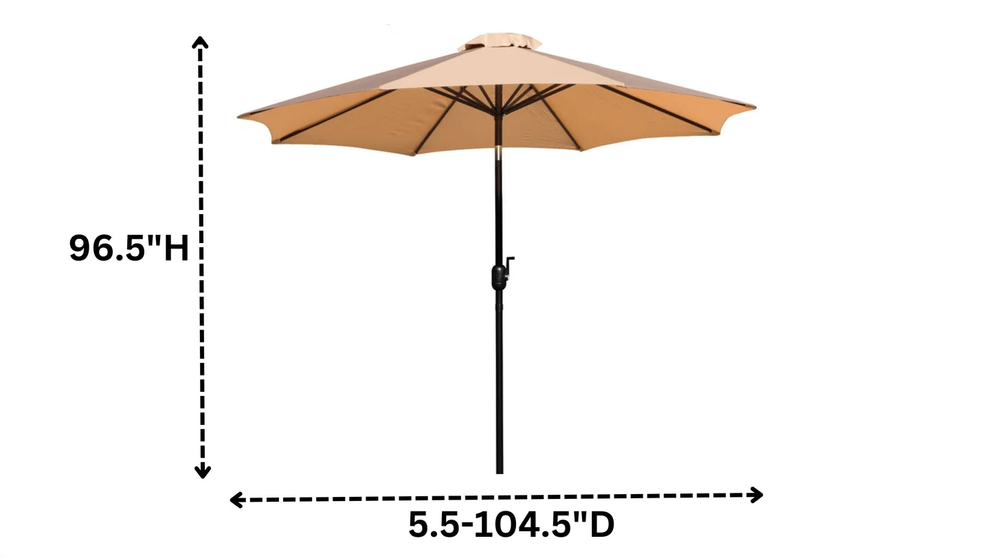 Outdoor Center Pole Patio Umbrella (Beige)