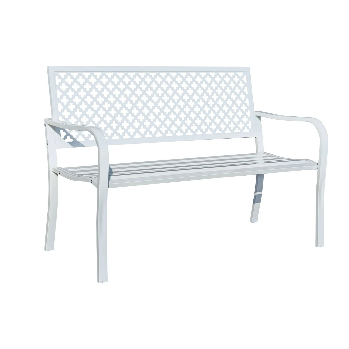 Outdoor Garden Bench (White)