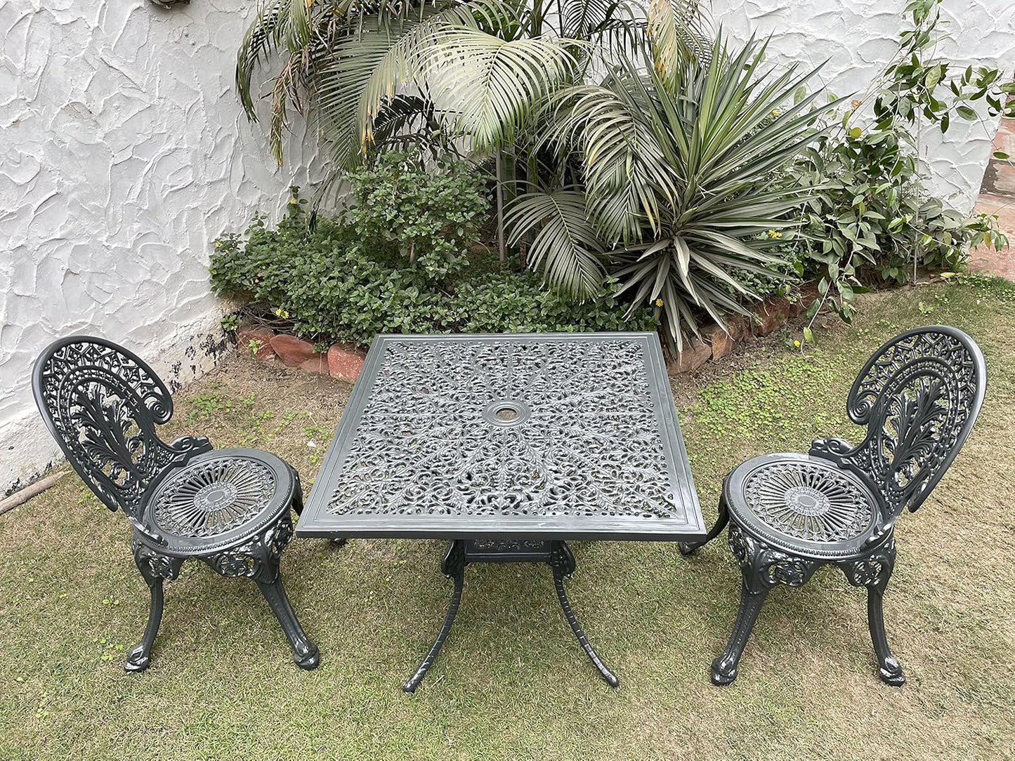 Costway Garden Patio Seating Chair and Table Set (Black)