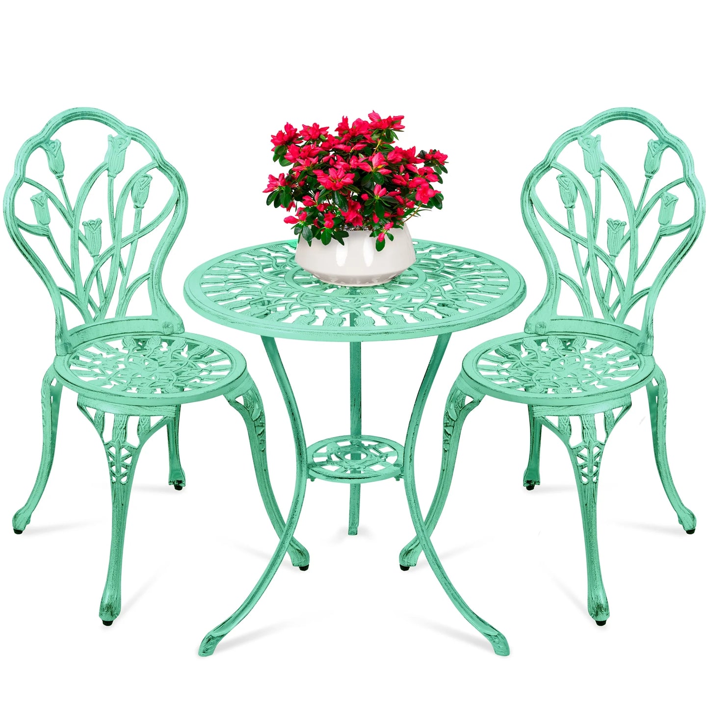 Costway Garden Patio Seating Chair and Table Set (Green)