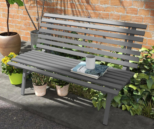 Outdoor Garden Bench (Grey)