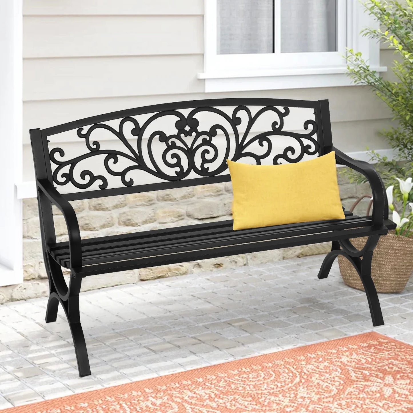 Outdoor Garden Bench (Black)