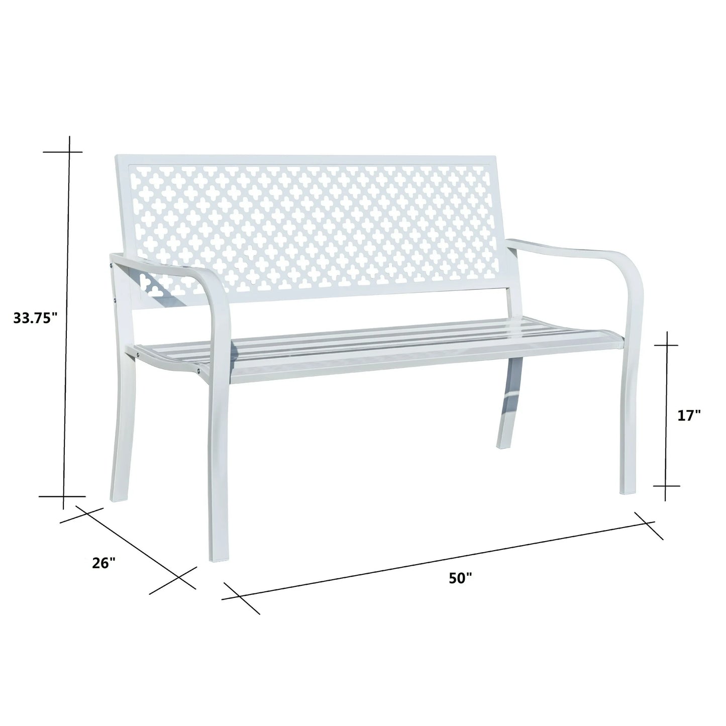 Outdoor Garden Bench (White)