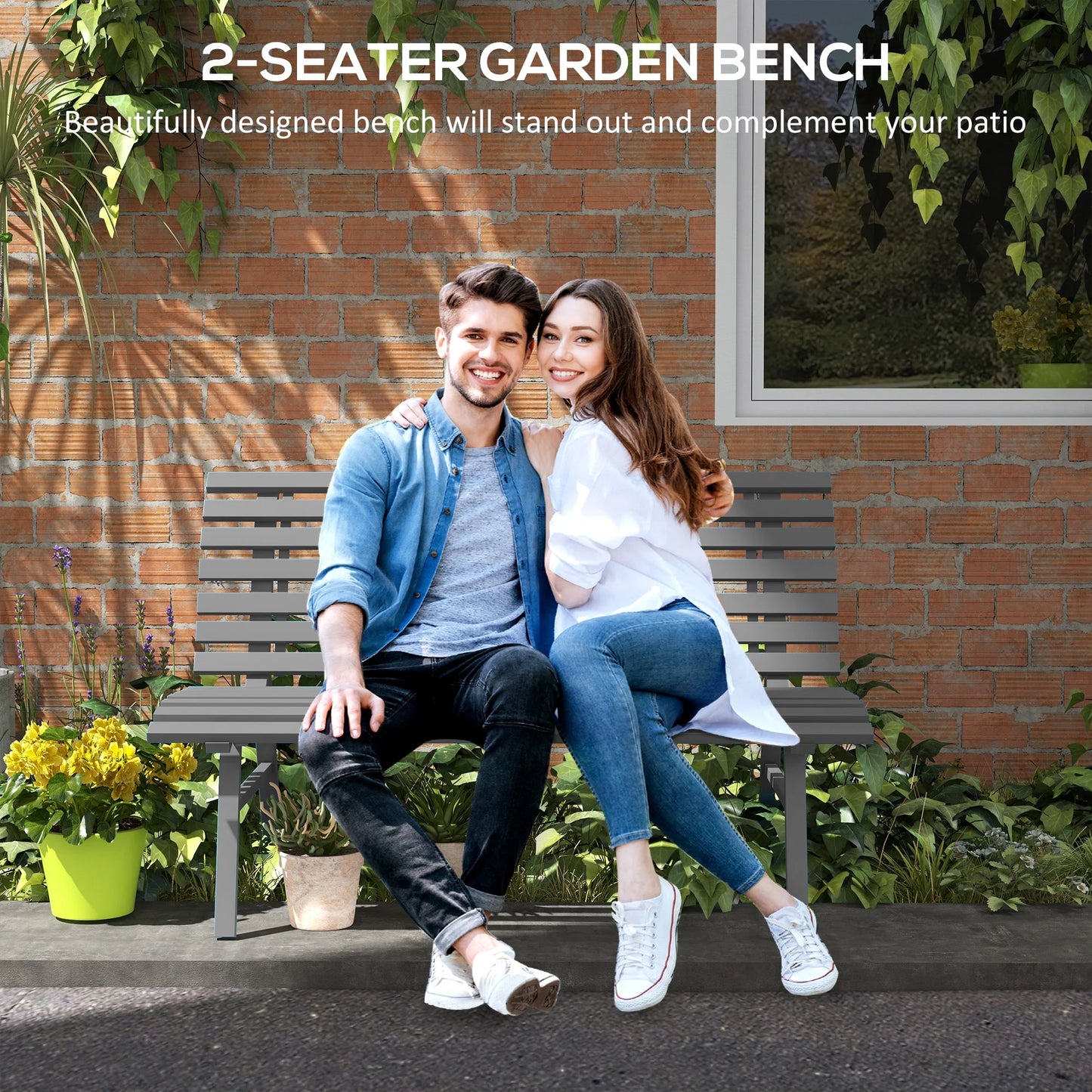 Outdoor Garden Bench (Grey)